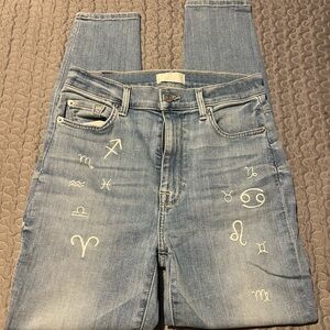 7 For All Mankind Light Blue High Waist Ankle Skinny Jeans